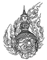 Tattoo art thai giant pattern literature hand drawing sketch