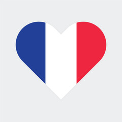 France national flag vector illustration. France Heart flag. 

