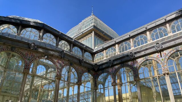 Madrid, Parque del Retiro, Alfonso XII monument, Spain, High quality 4k footage