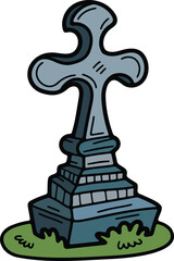isolate grave flat illustrator on background
