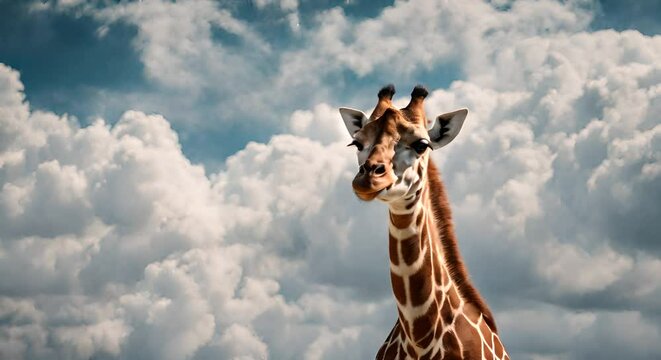Giraffe in the clouds.