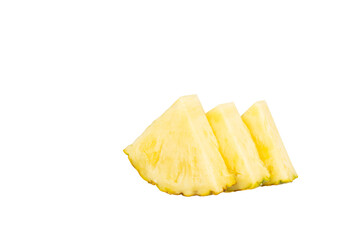 Pineapple slices, pineapple cross section. Ananas comosus, transparent background