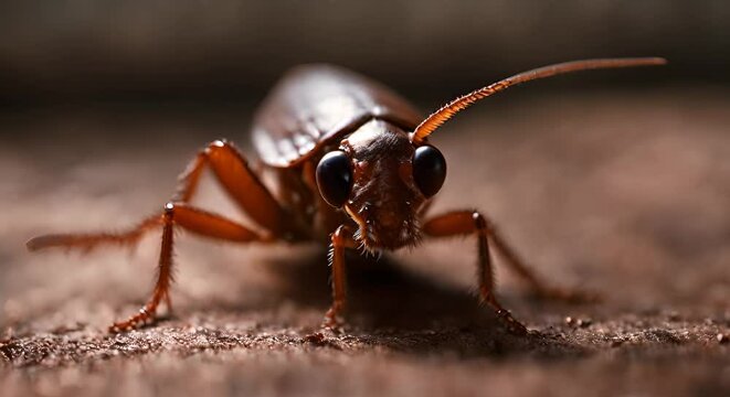 Close up of a cockroach.