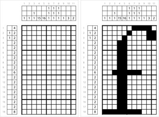 Alphabet f Lowercase Nonogram Pixel Art M_2112002