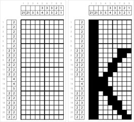 Alphabet k Lowercase Nonogram Pixel Art M_2112001