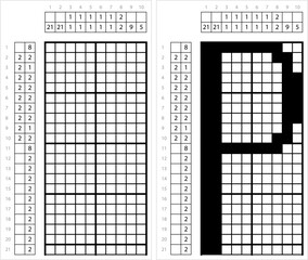 Alphabet P Nonogram Pixel Art M_2112001