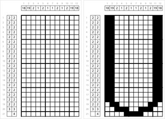 Alphabet U Nonogram Pixel Art M_2112001