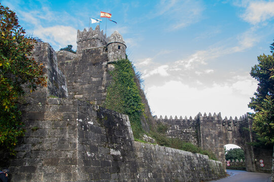 At Baiona - Spain -  on november 2023 - old fortress of monte boi or monte real, overlooking the city and sea