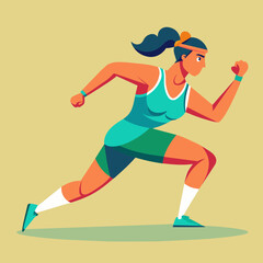 Athlete in Action, Sports Training, Fitness Exercise Illustration