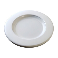 3d empty white plate isolated on transparent background