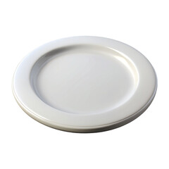 3d empty white plate isolated on transparent background