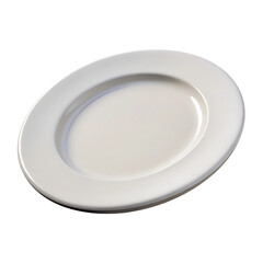 3d empty white plate isolated on transparent background