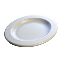 3d empty white plate isolated on transparent background