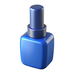 3d Blue nail polish isolated on transparent background