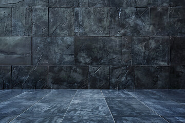 Urban Vintage Interior with Grunge Wall and Floor Texture - obrazy, fototapety, plakaty
