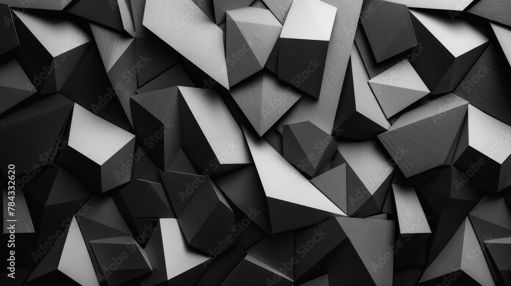 Aufkleber this textured image features a monochromatic 3d polygon pattern resembling crystals or abstract art,