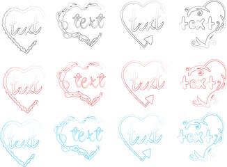 Heart eps vector and cut file love vector design bundle