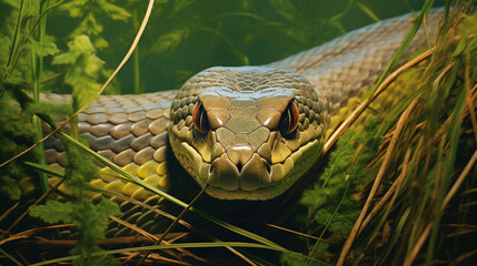 close up of a snake head