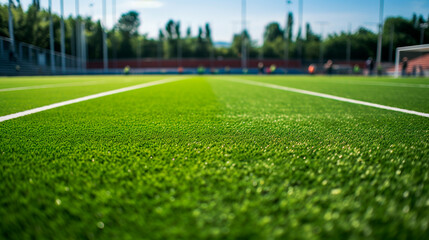 empty green field of football