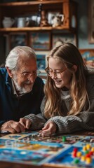 Fototapeta premium Parents Day at home nontraditional family enjoys games, laughter in inclusive, casual setting