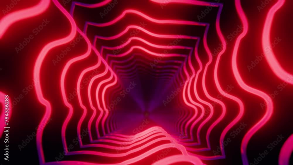 Poster colorful animation loop with glowing lights background 3d