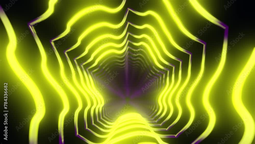 Poster colorful animation loop with glowing lights background 3d