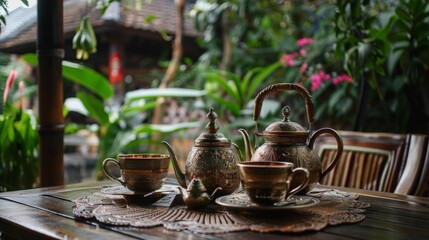 Tea time in Chiangmai - obrazy, fototapety, plakaty