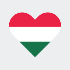 Hungary national flag vector illustration. Hungary Heart flag. 
