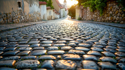 Atmospheric backdrop: cobblestone streets in the old town