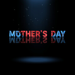 Naklejka na ściany i meble 3d graphics design, Mother's Day text effects