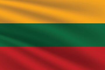 Lithuania national flag vector illustration. Lithuania national flag. Waving Lithuania flag.
