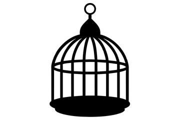 birdcage silhouette vector art illustration 