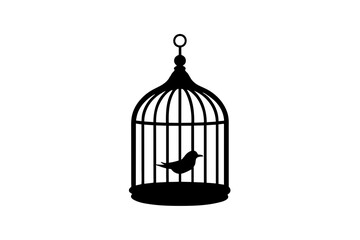 birdcage silhouette vector art illustration 