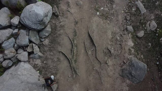 Rocky dirty trail towards the Jahaz Banda in KPK, Pakistan