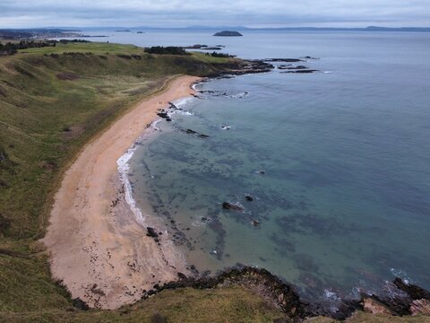 Aerial shot of the East Lothian, Scotland