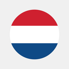 Netherlands national flag vector illustration. Netherlands Round flag.
