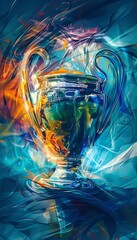 Manchester City winning soccer champions league cup abstract mobile smartphone wallpaper