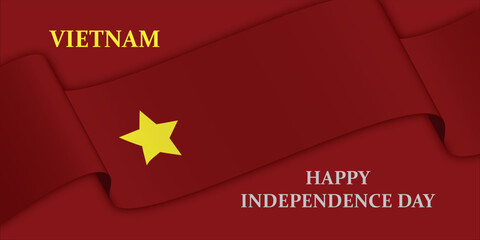 Design of Vietnam independence day minimalist background with Vietnam flag