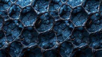Close-up of a blue bubble-like structure creating a mesmerizing abstract background.