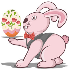 Rabbit Easter Character. PNG Illustration