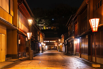金沢のひがし茶屋街の夜景