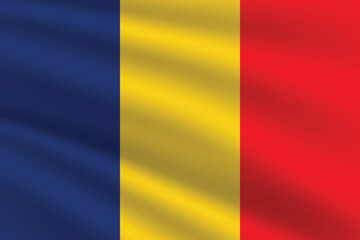 Romania flag vector illustration. Romania national flag. Waving Romania flag.
