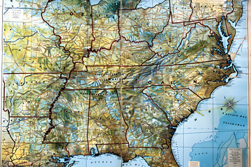 Detailed Color-Coded Map of North Carolina Showing Distinct Zip Codes