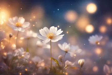 Foto op Plexiglas White camomile flowers in the garden.  © saurav005