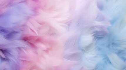 Fototapeta na wymiar a pastel blue, pink and white feather blanketed with blury lines
