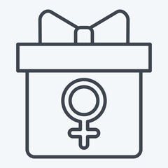 Icon Gift. related to Woman Day symbol. line style. simple design illustration