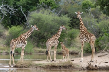a family of giraffes in one frame © Сергей Косилко