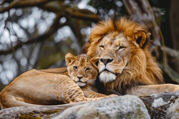family of lions in one frame