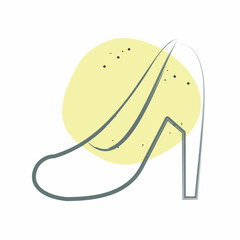Icon Heels. related to Woman Day symbol. Color Spot Style. simple design illustration