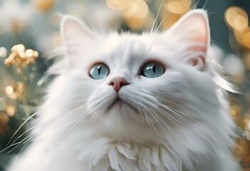 Fototapeta na wymiar AI generated illustration of A curious cat gazes at a distant